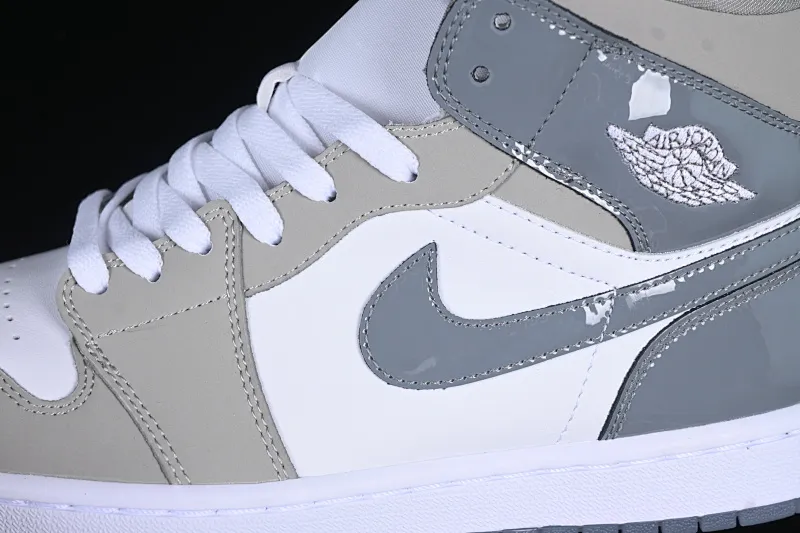 All categories Air Jordan Jordan series basketball shoes Air Jordan 1 Mid Air Jordan 1 Mid AJ1 Joe 1 white gray mid-top cultural and casual sneakers HF3193-100